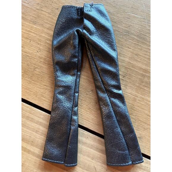 Lot of 2 Vintage Barbie Clothes Faux Leather Pants. Biker. Dress up. Studded. - Picture 6 of 6
